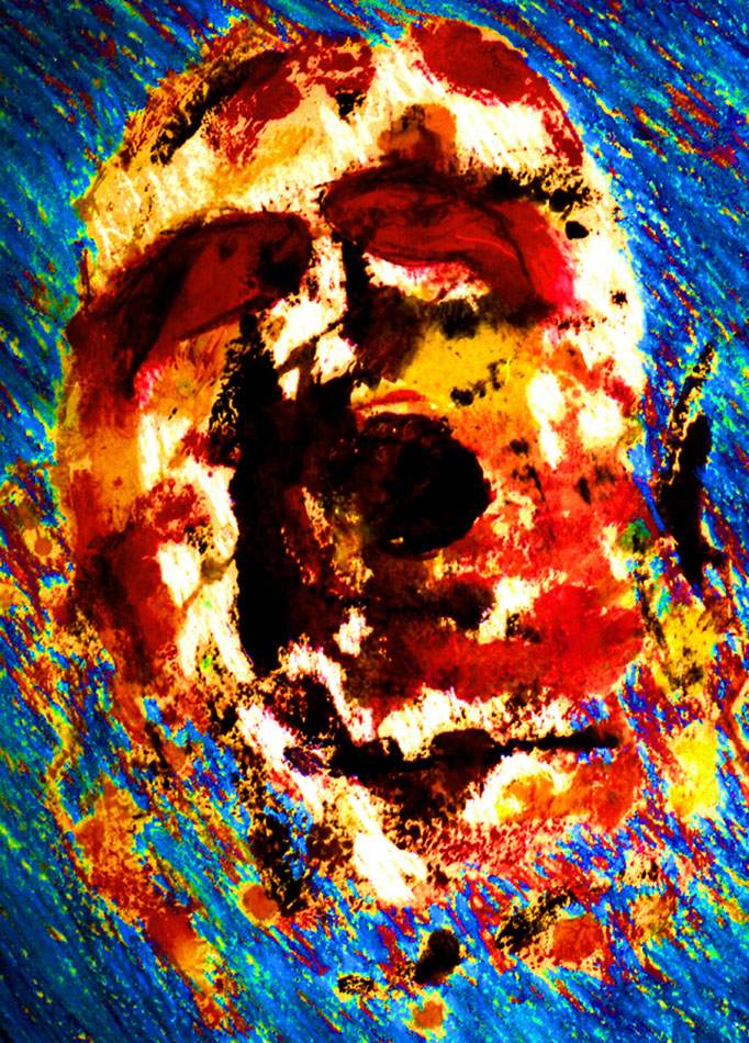 Expressives Portrait in kräftigen Farben